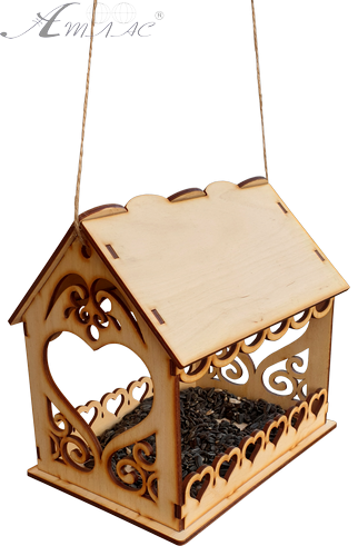 Годівничка № 4 будинок із сердечками 22 х 16 х 20.5 см AS-4276, F-0233 фото 3