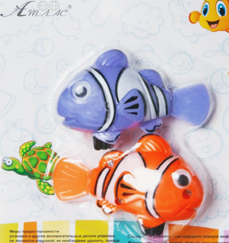 Іграшка для ванної Рибки плаваюча заводна у блістері  М0981 фото 2