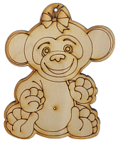 Фігурка фанерна - Мавпа з бантом, долоньки 9 см AS-4689, В-0102