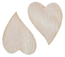 Фигурка фанерная - Сердце 2 шт средние, раздельно 6 х 5,5 см AS-4708, В-0286