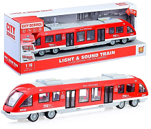 Іграшка Поїзд Експрес City Service Червоний інерція світло звук 45см  WY920A