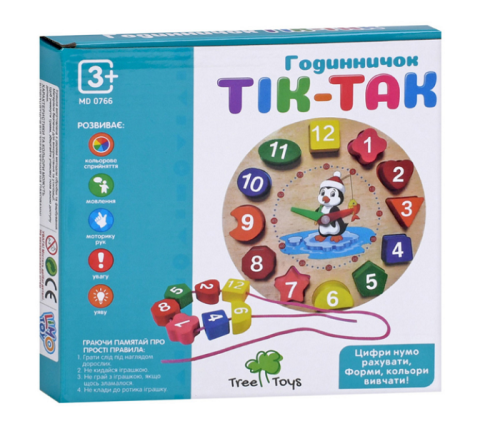 Игрушка Деревянная Рамка - сортер и шнуровка Тик-Так  MD0766 фото 2