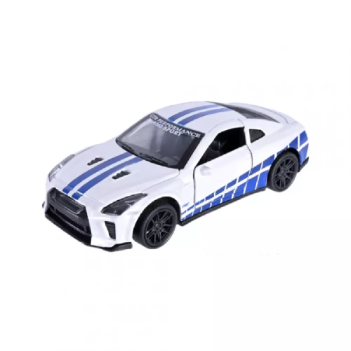 Машинка Автопром Nissan GT-R 10см Белая металл  02678