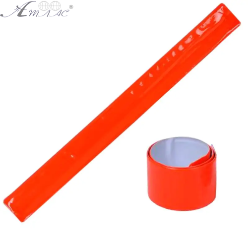 Браслет светоотражающий фликер оранжевый 40х3см  13970