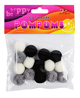 Декор Помпони Кольорові 3 кольори 15 штук  MQ5005