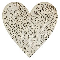 Фігурка фанерна - Серце вінтажне №  1, 7 х 7 см AS-4715, В-0280