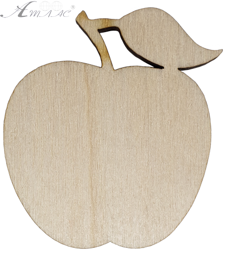 Фігурка фанерна - Яблуко звичайне 5.8 х 5.1 см AS-4776, В-0182 фото 2