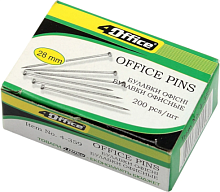 Кнопки Голки 28 мм 4Office 200 шт в картонній упаковці 4-359