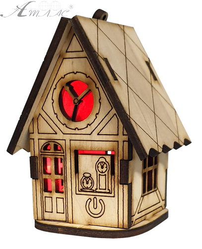 Будиночок з підсвічуванням № 11/5 світло - Швидке трикольорове перемикання, сенсорний вимикач, фанера AS-5521, Е-029 Будиночок з підсвічуванням № 11/5 світло - Швидке трикольорове перемикання, сенсорний вимикач, фанера AS-5521, Е-029