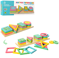 Игрушка Деревянная Логічні пірамідки Геометрика  MD2066