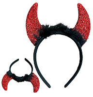 Игрушки Обруч Рожки чертика с пушком  09576