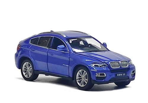 Машинка Автопром BMW Х6 синяя металл свет звук 18см  68250А