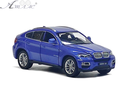 Машинка Автопром BMW Х6 синя метал світло звук 18см  68250А