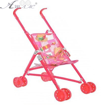 Іграшка Коляска для ляльок, пластикова Рожева з підвіскою  М0348, 886, 0881