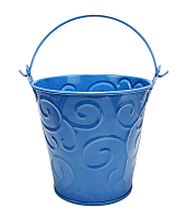 Ведерко Декоративное металл  9,5 х 9,5см Диз № 1 завитки Синее  06413