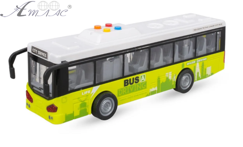 Іграшка Автобус Салатовий двері відчиняються + світло + звук 26 см  JS120 фото 3