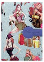 Ежедневник недатированный А5 МД Bourgeois 160 л голубой с девушками 15-3-А5S