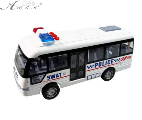 Іграшка Автобус Police пластик 18 см у коробці  YM-9906В