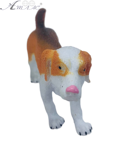 Іграшка Силіконова тягнучка собака Лобрадор біло-помаранчевий 10см  06739