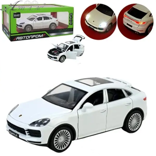 Модель Автопром Porsche Cayenne Біла метал 1:24 інерційна 20 см  7733
