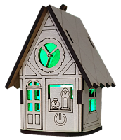 Домик с подсветкой № 11/2 свет - Медленное трехцветное переключение, сенсорный выключатель, МДФ AS-5518, Е-019