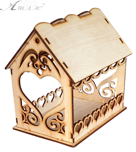 Годівничка № 4 будинок із сердечками 22 х 16 х 20.5 см AS-4276, F-0233