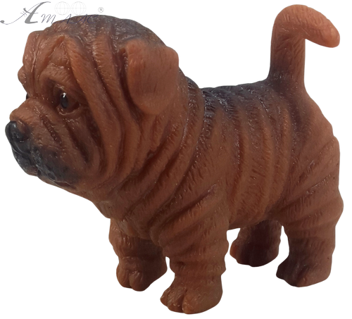 Іграшка Силіконова тягнучка собака шарпей 8 см 07150