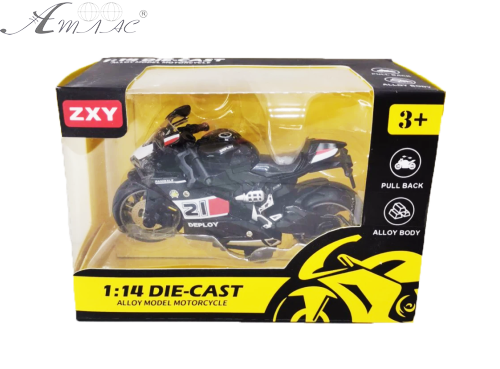 Мотоцикл Мотоексперт Die-Cast ZXY мікс метал інерція 11см  Н7788-1