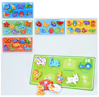 Іграшка Дерев'яна Рамка-вкладишна липучці Мікс  С15059