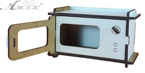 Мебель для кукол ростом 30 см - Микроволновка из МДФ AS-6017, М-2044 фото 2 Мебель для кукол ростом 30 см - Микроволновка из МДФ AS-6017, М-2044 фото 2