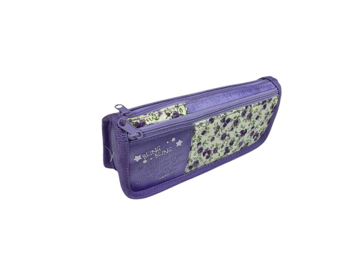 Пенал школьный косметичка 2 отделения в цветочках  J-8261 фото 2