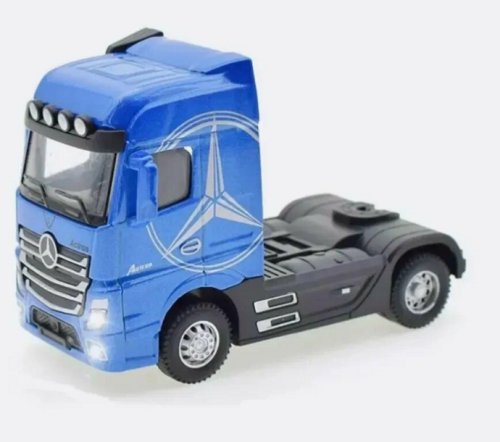 Машинка Автопром Mercedes Actros фура синяя металл инерционная 31см  7540  фото 2