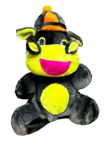 Игрушка Мягкая Большой Бегемот 70 см серый с яркими вставками  13160 фото 2