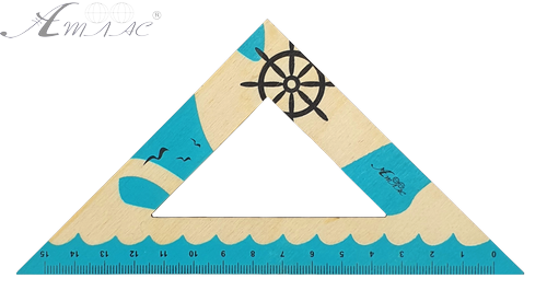 Треугольник деревянный 15см Морько бирюза  AS-0668