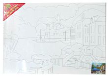 Полотно з контуром Біля озера на підрамнику 40 х 60 см 950993