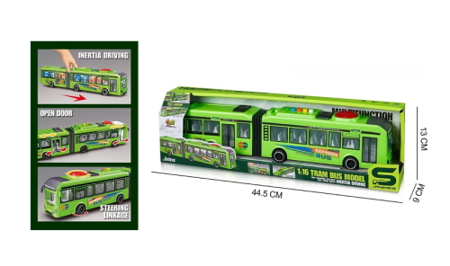 Игрушка Автобус JSToys Гармошка зеленый 42 см JS163D Игрушка Автобус JSToys Гармошка зеленый 42 см JS163D