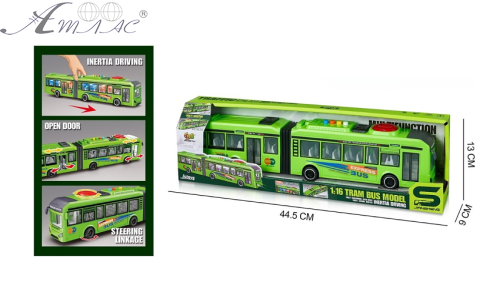 Іграшка Автобус JSToys Гармошка зелений 42 см JS163D Іграшка Автобус JSToys Гармошка зелений 42 см JS163D