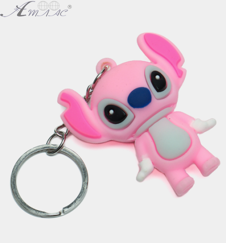 Брелок Стич Рожевий 4,5 см гума  12372 фото 2