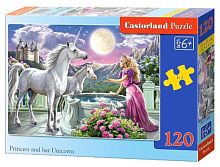 Игрушка Пазлы 120 Castorland 32 х 23 см Девушка с Единорогами В-13098