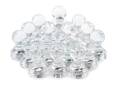 Магнит неодимимовый Пешка прозрачный для доски 16х11мм 1шт Белый  01562 фото 2