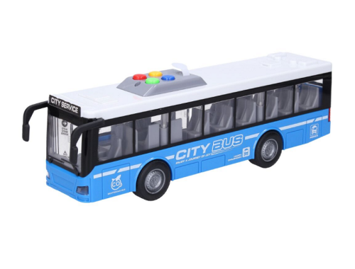 Игрушка Автобус CITY SERIES Синий двери открываются свет звук 28 см  RJ5503 фото 2