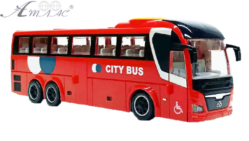 Іграшка Автобус Tour Bus Червоний двері відчиняються+світло+звук 28 см  WY1107В