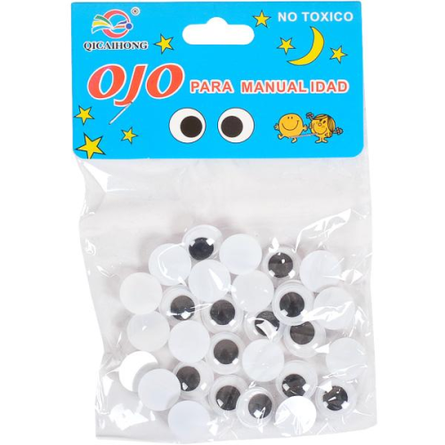 Игрушка Наклейки Глазки белая основа 12 мм  10808