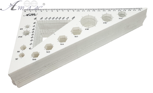 Треугольник 22 см большой с транспортиром, супер-белый  AS-0613 фото 2