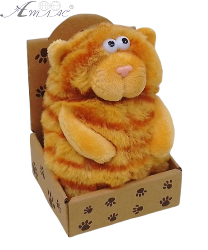 Іграшка м'яка Кіт смугастий рудий 11 см  С6303