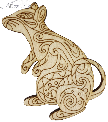 Фігурка фанерна - Мишеня № 10 вінтажне 75 х 80 мм з магнітом AS-4834, В-0392