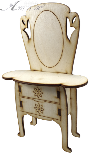 Мебель для кукол типа Барби - Дамский стол с зеркалом 15 х 6 х 23 см AS-4019, F-0207