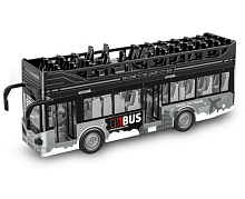 Іграшка Автобус кабріо двоповерховий сірий 28 см  JS-122A