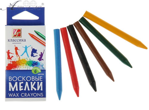 Карандаши восковые  Луч "Классика" 6 цветов круглые 12С 860-08