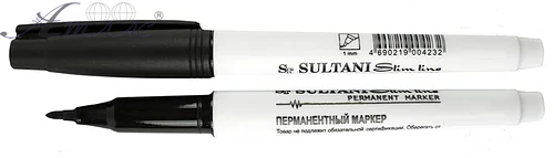 Маркер перманентный Tukzar 1 мм тонкий, черный TZ-423